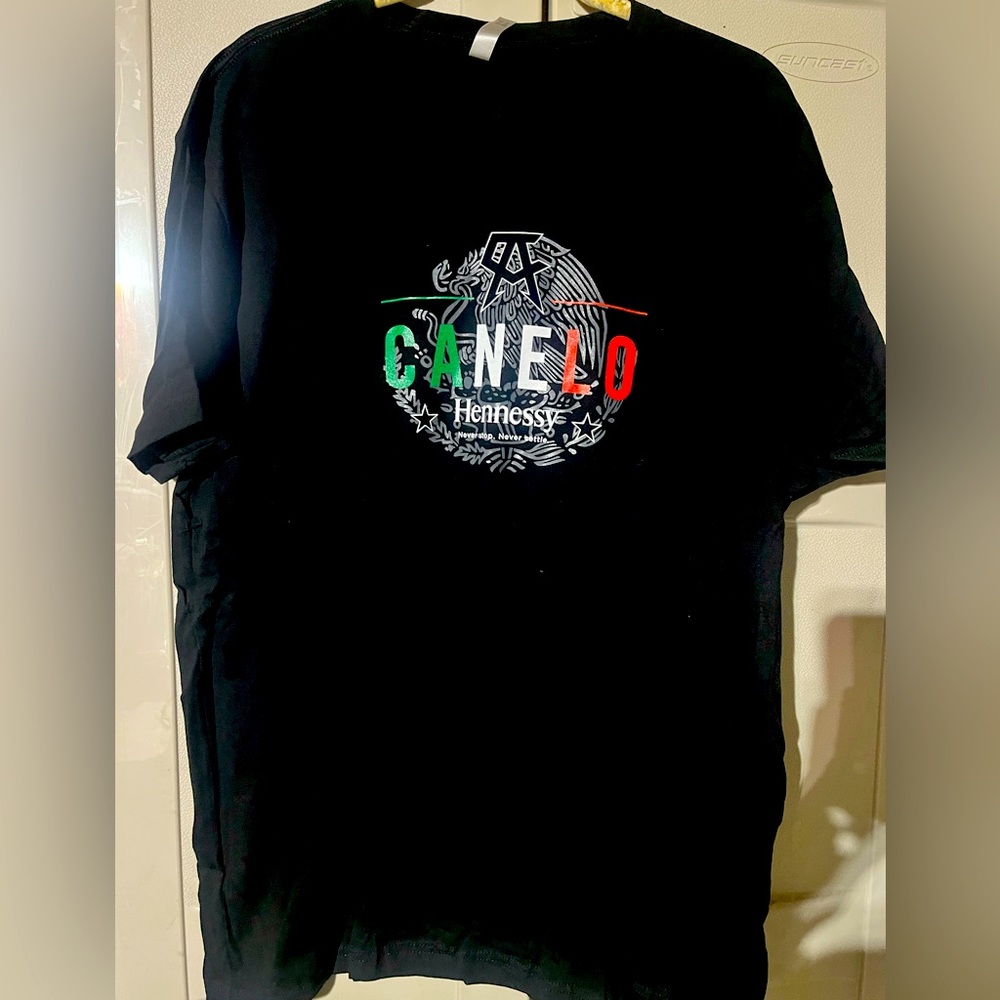 Canello and Hennessy branded t-shirt